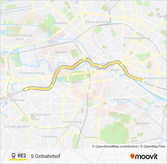 RE2 Train Line Map