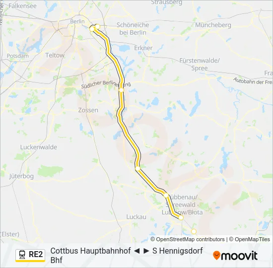 RE2 Train Line Map