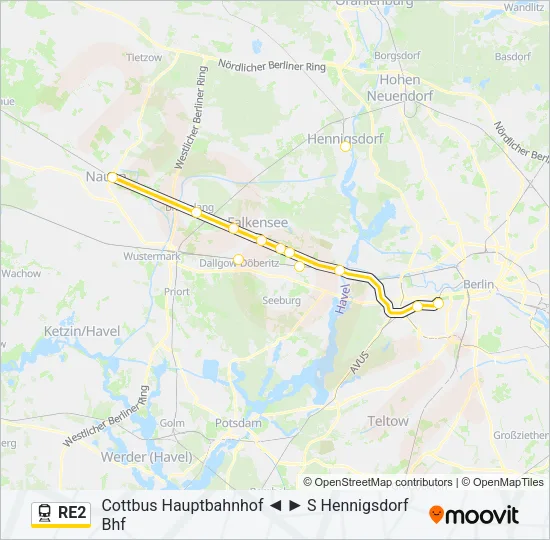RE2 Train Line Map