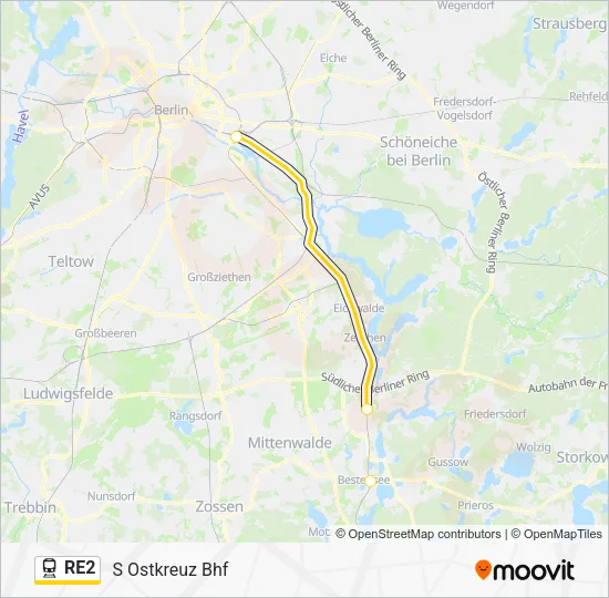 RE2 Train Line Map