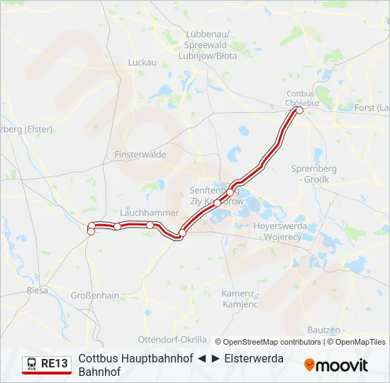 RE13 Train Line Map