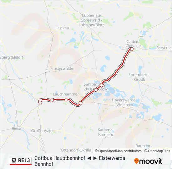 RE13 Train Line Map