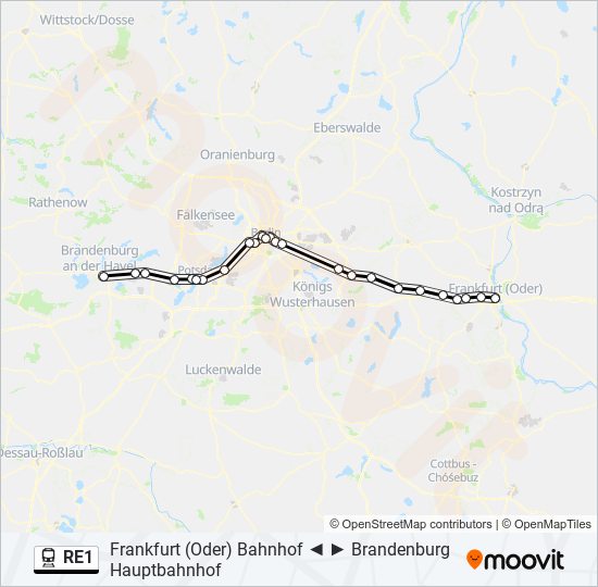 RE1 train Line Map