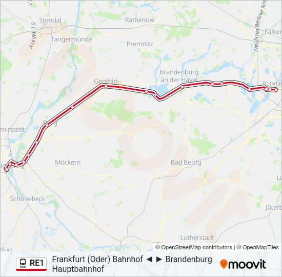 RE1 Train Line Map