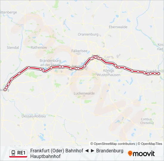 RE1 Train Line Map