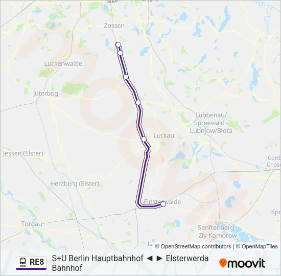 RE8 Train Line Map