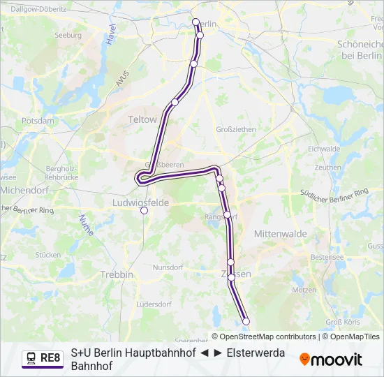 RE8 Train Line Map