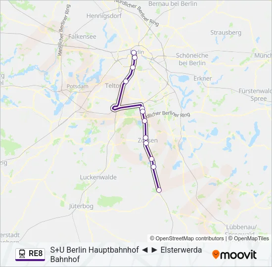 RE8 Train Line Map