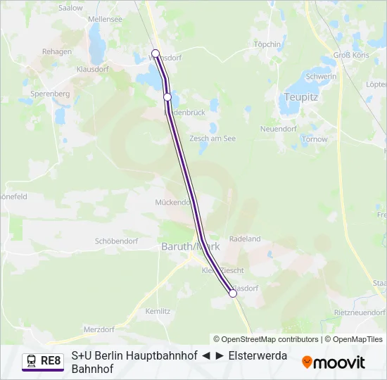 RE8 Train Line Map