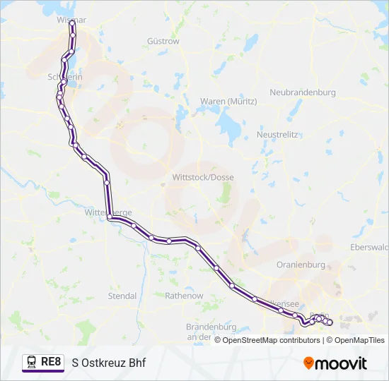 RE8 Train Line Map