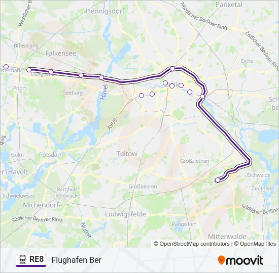 RE8 Train Line Map