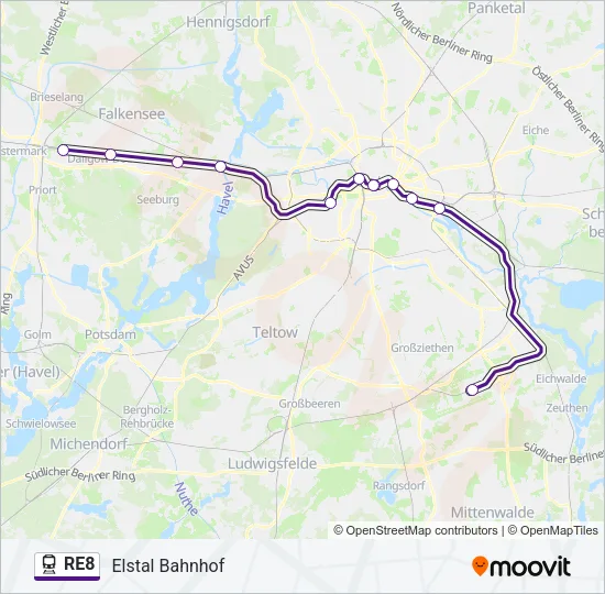 RE8 Train Line Map