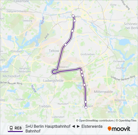 RE8 Train Line Map