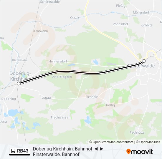 RB43 bus Line Map