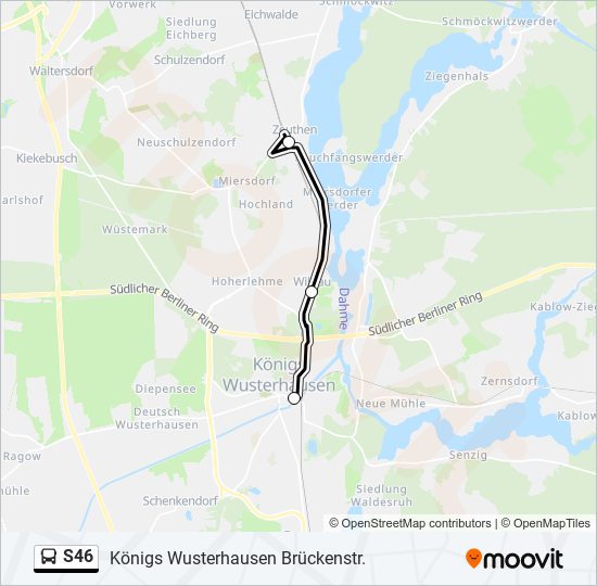 S46 bus Line Map