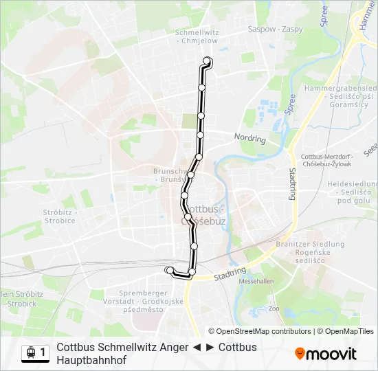 1 Light Rail Line Map