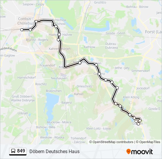 849 bus Line Map