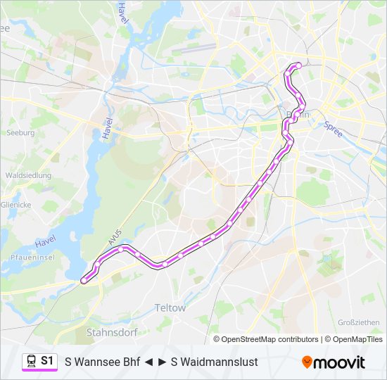 S1 train Line Map