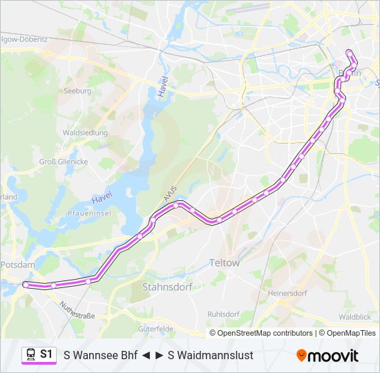 S1 train Line Map