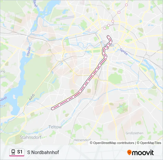 Bahnlinie S1 Karte