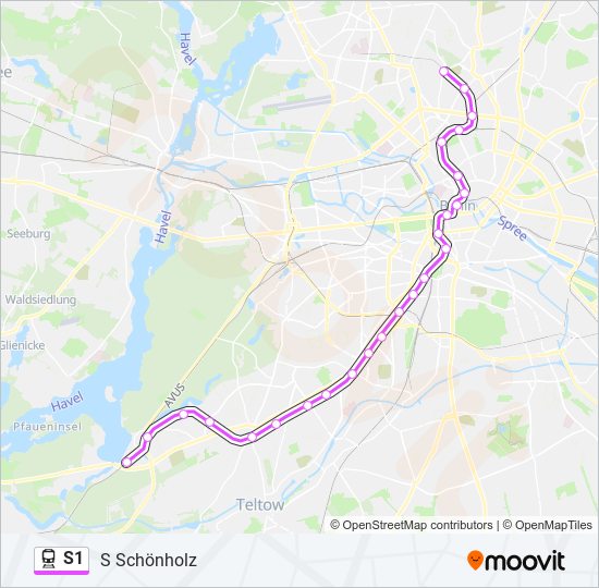 S1 train Line Map