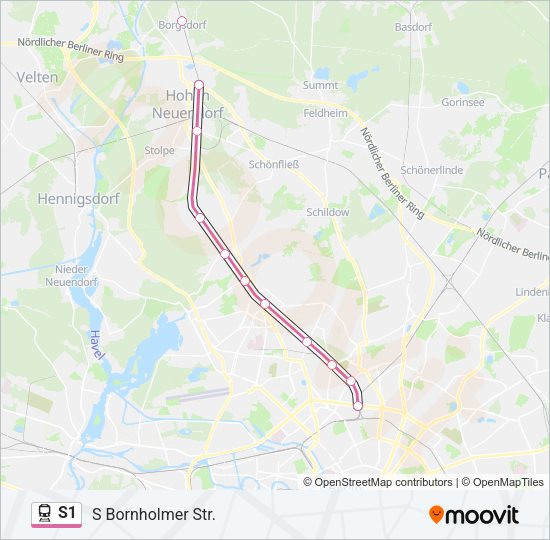 Поезд S1: карта маршрута