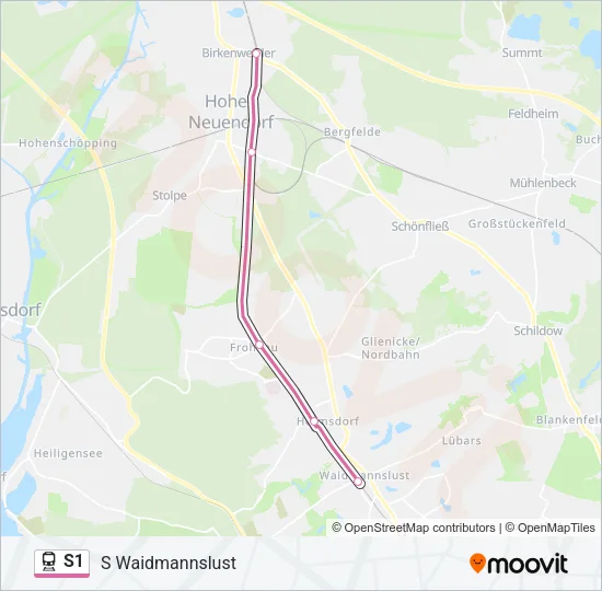 Bahnlinie S1 Karte
