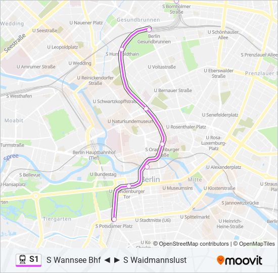 S1 train Line Map