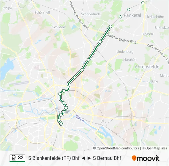 Поезд S2: карта маршрута