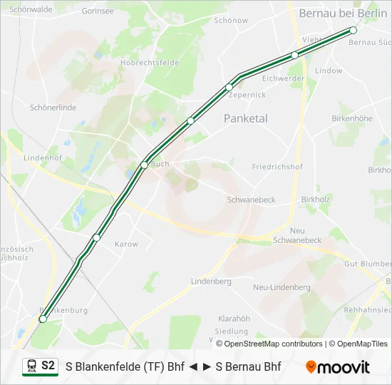 Bahnlinie S2 Karte