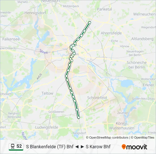 Bahnlinie S2 Karte