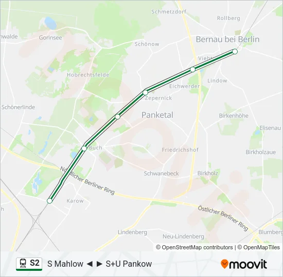 Bahnlinie S2 Karte