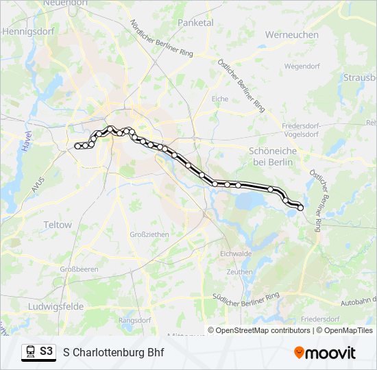 S3 train Line Map