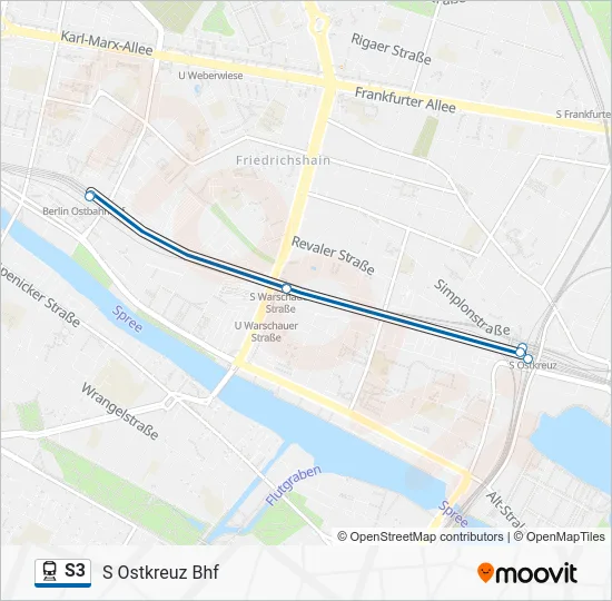 Поезд S3: карта маршрута