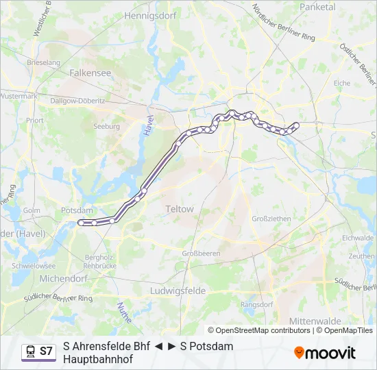 Поезд S7: карта маршрута