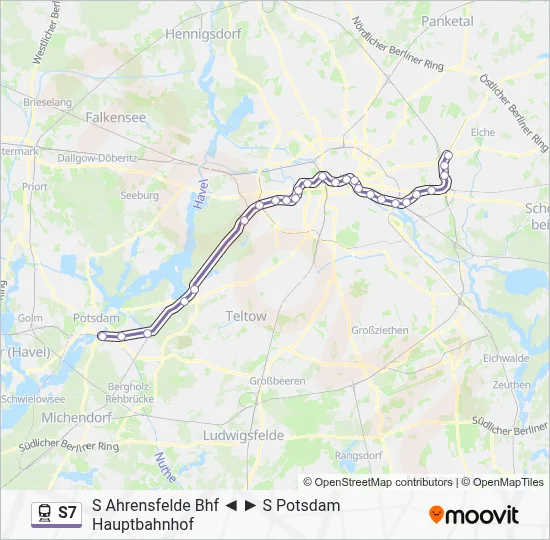 Bahnlinie S7 Karte