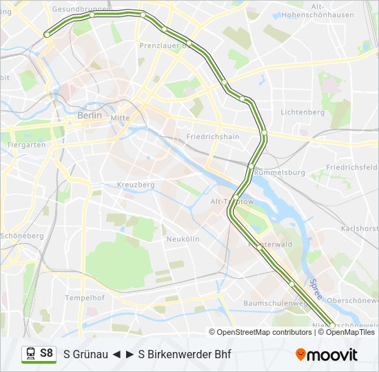Поезд S8: карта маршрута