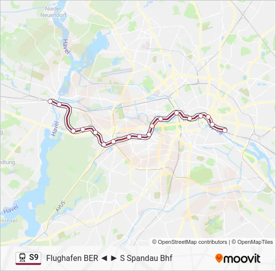 S9 Train Line Map