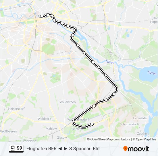 S9 train Line Map