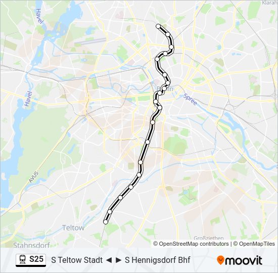 S25 train Line Map