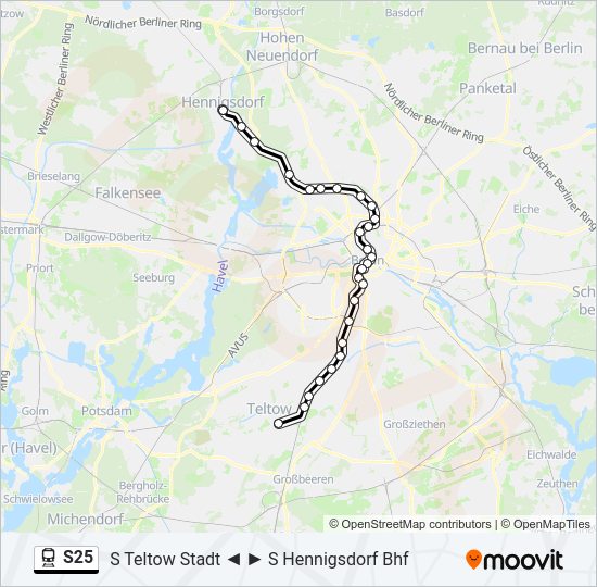 S25 train Line Map