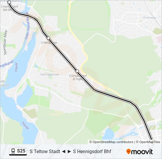 S25 train Line Map