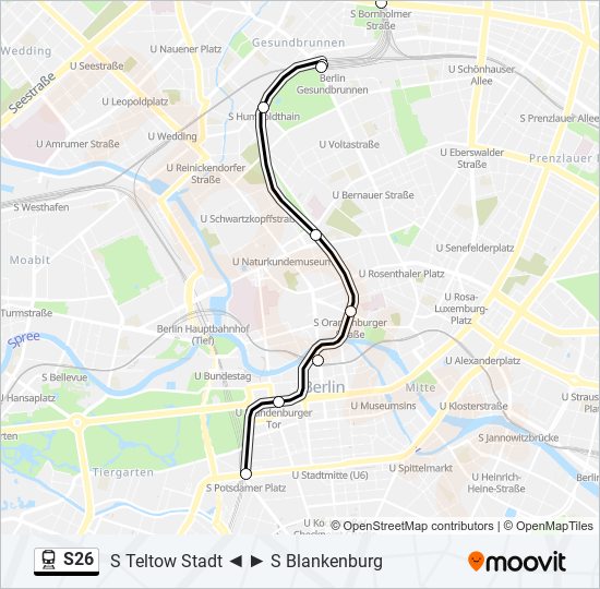 S26 train Line Map