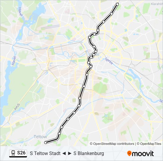 S26 train Line Map