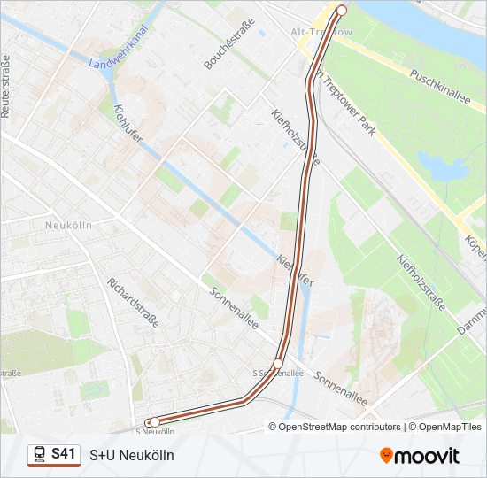 Поезд S41: карта маршрута