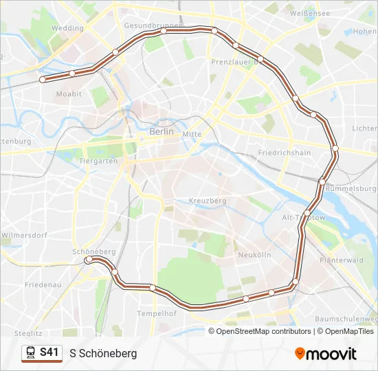 Поезд S41: карта маршрута