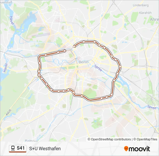 Поезд S41: карта маршрута
