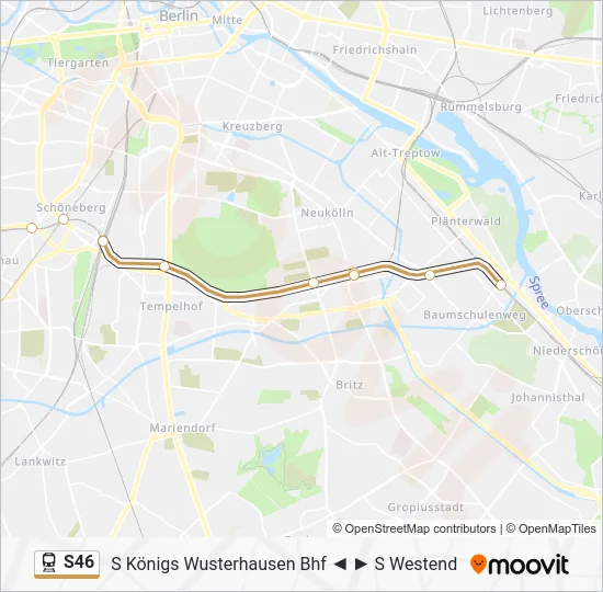 Bahnlinie S46 Karte