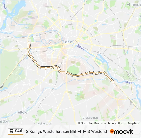 Поезд S46: карта маршрута