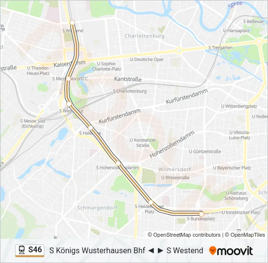 Поезд S46: карта маршрута